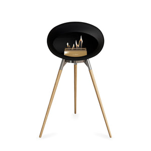Le Feu Ground High Dome Matte Black Fireplace - BioEthanol Fuel