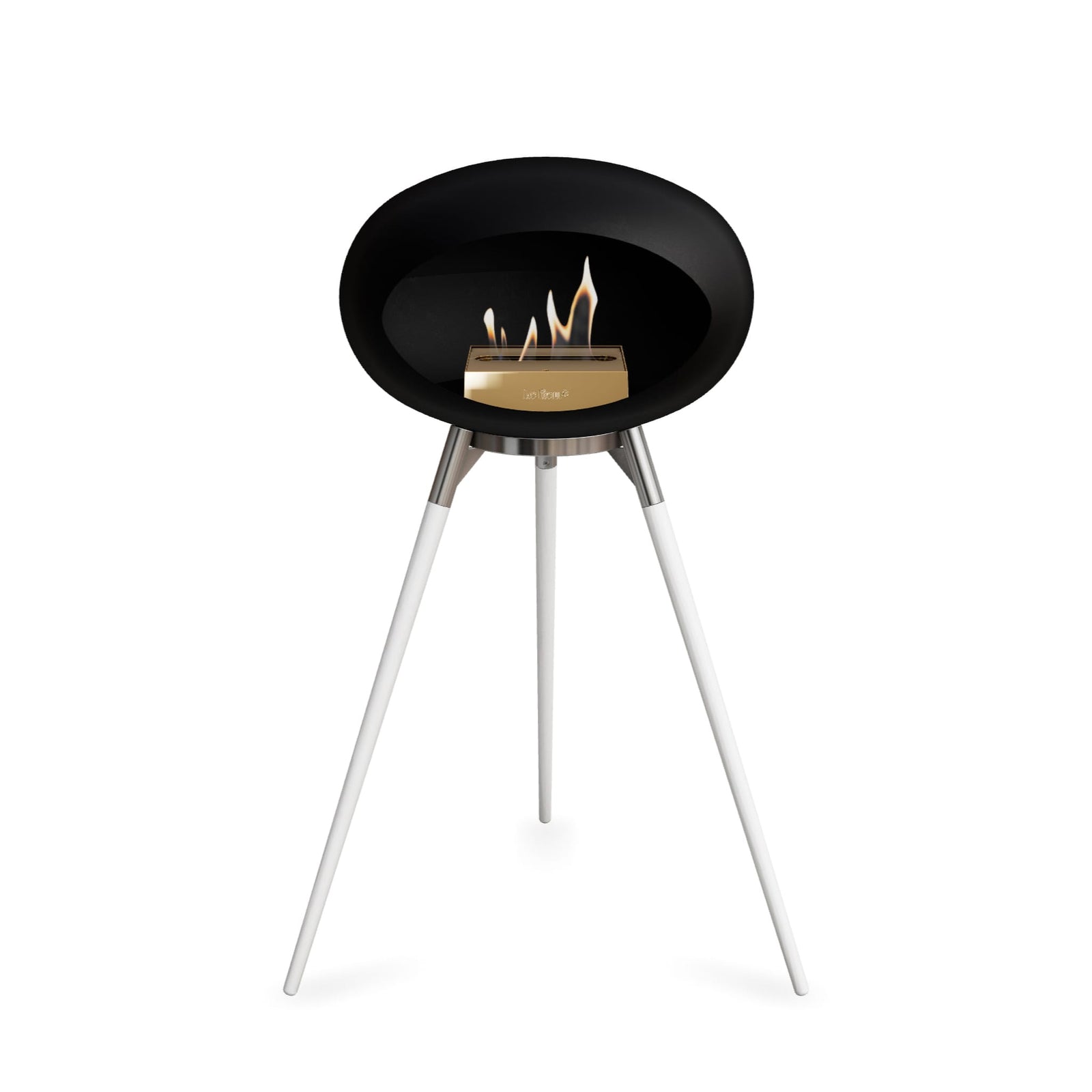 Le Feu Ground High Dome Matte Black Fireplace - BioEthanol Fuel