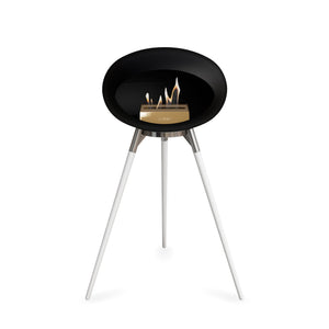 Le Feu Ground High Dome Matte Black Fireplace - BioEthanol Fuel
