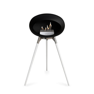 Le Feu Ground High Dome Matte Black Fireplace - BioEthanol Fuel