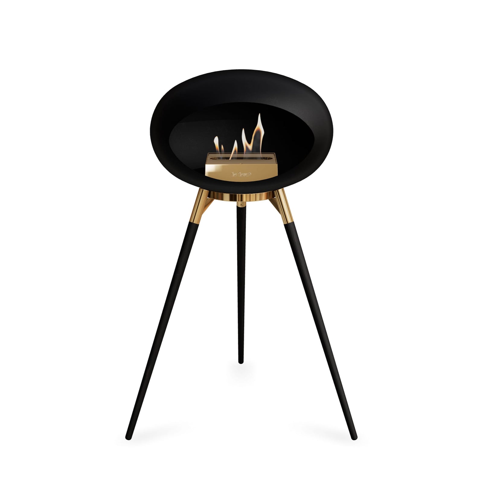 Le Feu Ground High Dome Matte Black Fireplace - BioEthanol Fuel