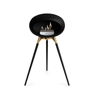 Le Feu Ground High Dome Matte Black Fireplace - BioEthanol Fuel