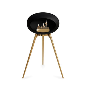 Le Feu Ground High Dome Matte Black Fireplace - BioEthanol Fuel