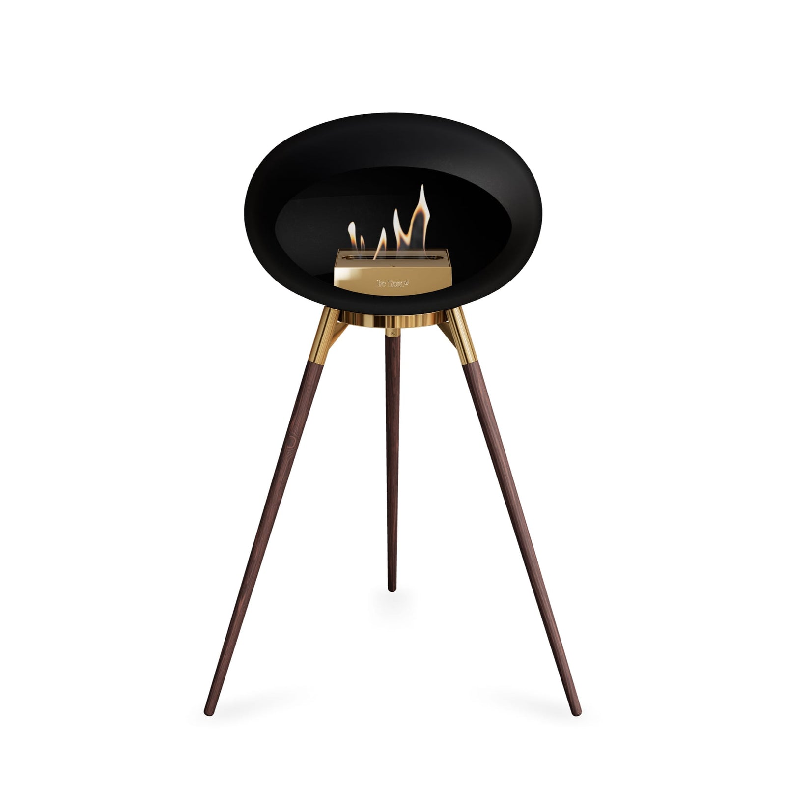 Le Feu Ground High Dome Matte Black Fireplace - BioEthanol Fuel