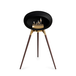 Le Feu Ground High Dome Matte Black Fireplace - BioEthanol Fuel