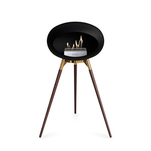 Le Feu Ground High Dome Matte Black Fireplace - BioEthanol Fuel