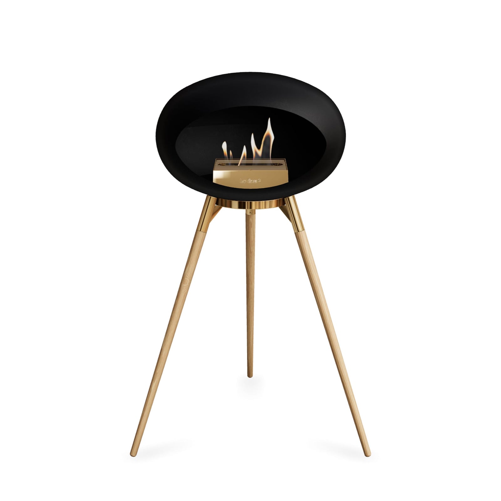 Le Feu Ground High Dome Matte Black Fireplace - BioEthanol Fuel
