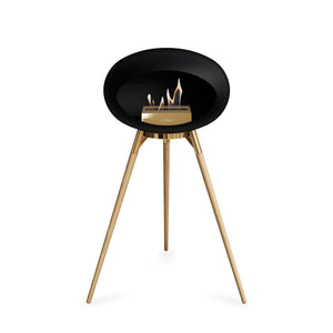 Le Feu Ground High Dome Matte Black Fireplace - BioEthanol Fuel