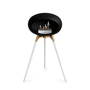 Le Feu Ground High Dome Matte Black Fireplace - BioEthanol Fuel