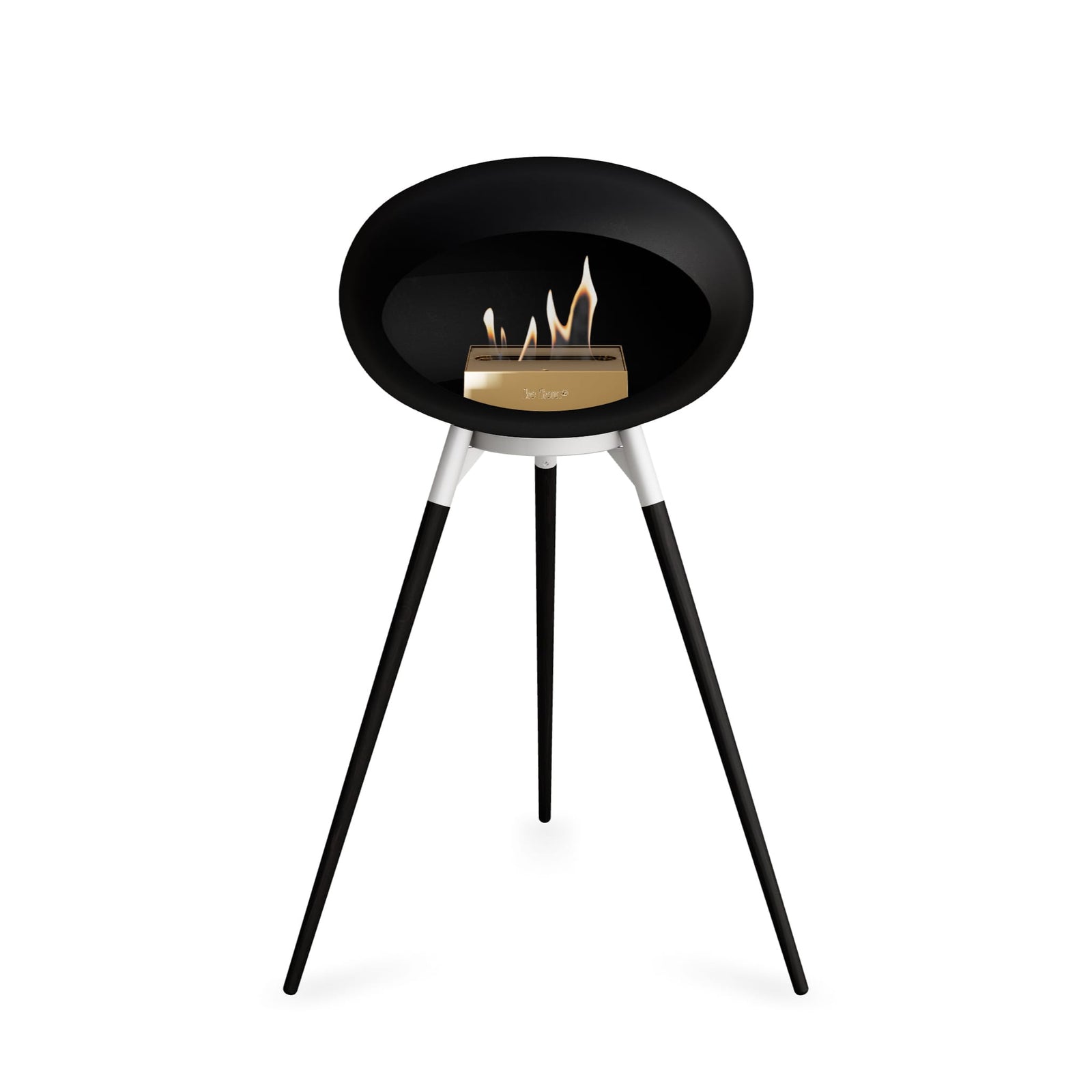 Le Feu Ground High Dome Matte Black Fireplace - BioEthanol Fuel