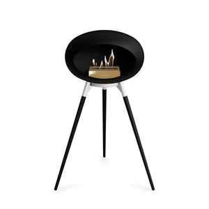 Le Feu Ground High Dome Matte Black Fireplace - BioEthanol Fuel