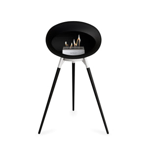 Le Feu Ground High Dome Matte Black Fireplace - BioEthanol Fuel