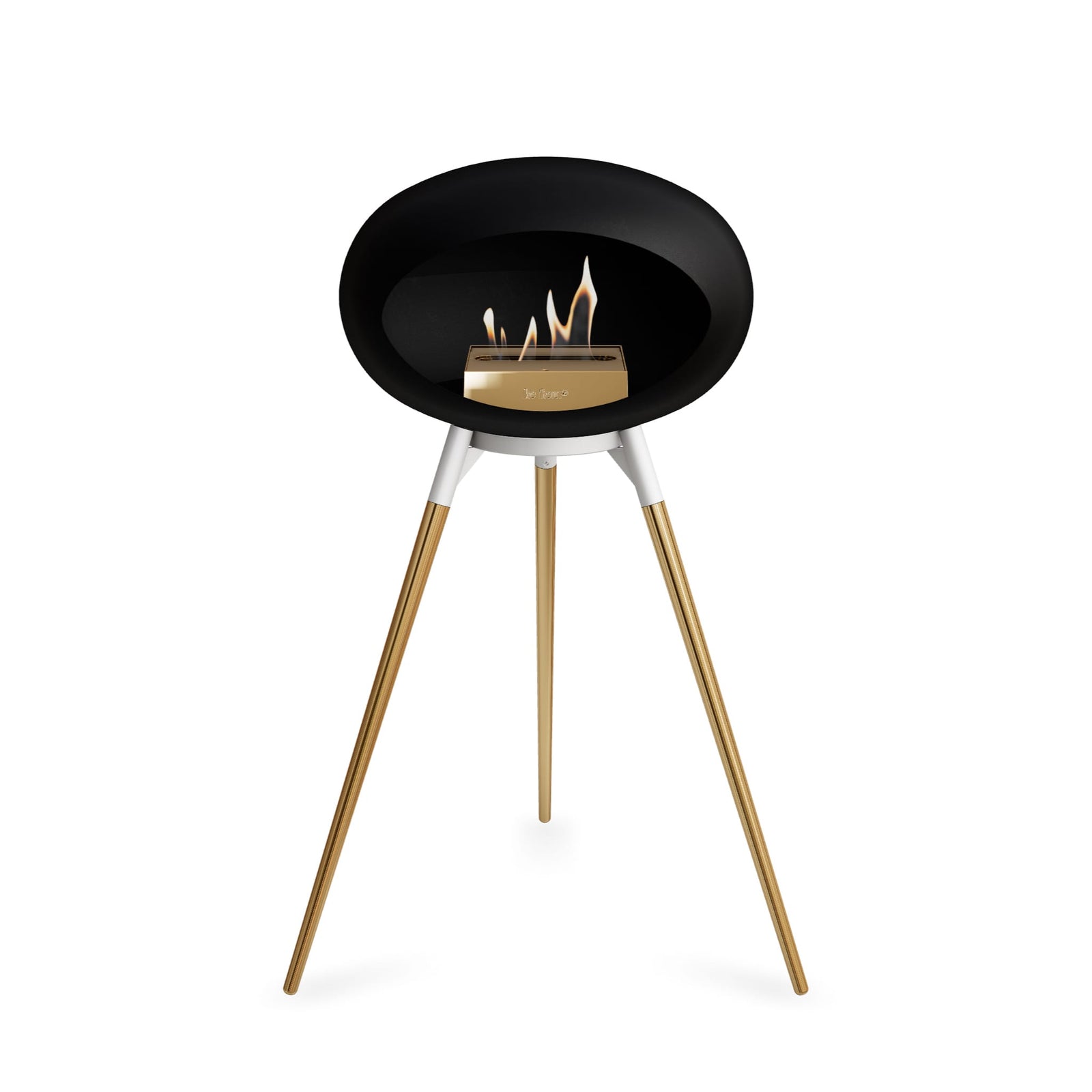 Le Feu Ground High Dome Matte Black Fireplace - BioEthanol Fuel