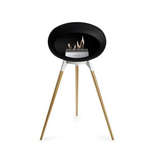 Le Feu Ground High Dome Matte Black Fireplace - BioEthanol Fuel