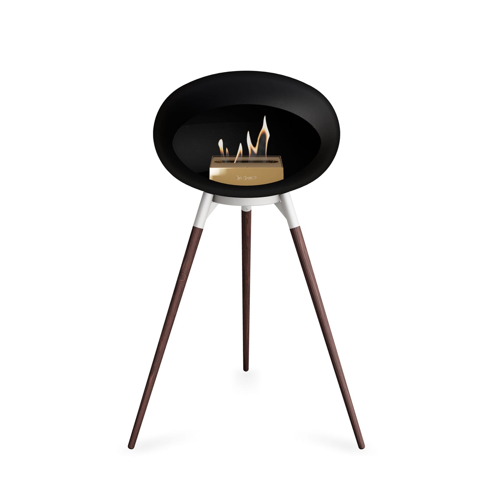 Le Feu Ground High Dome Matte Black Fireplace - BioEthanol Fuel