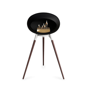 Le Feu Ground High Dome Matte Black Fireplace - BioEthanol Fuel