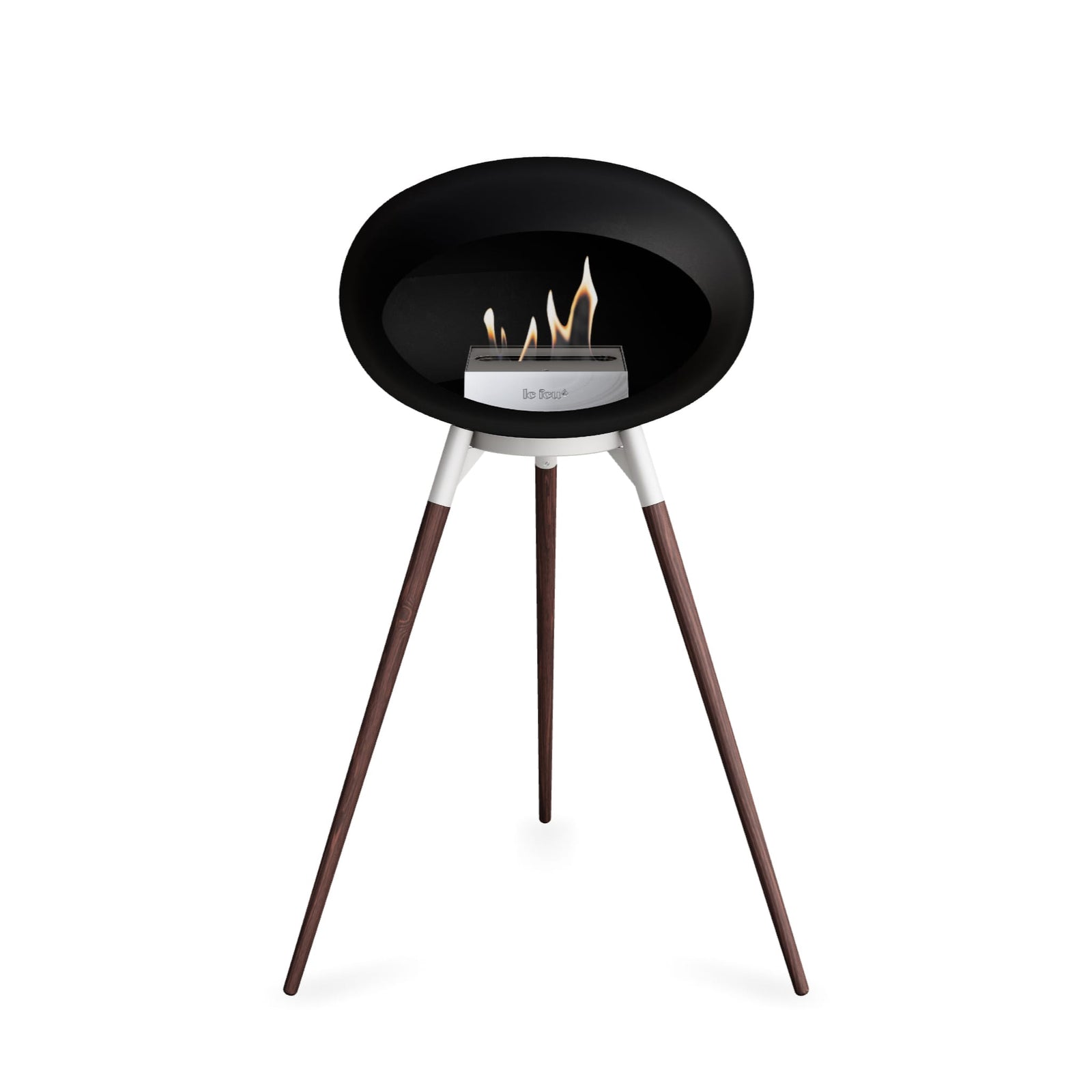 Le Feu Ground High Dome Matte Black Fireplace - BioEthanol Fuel
