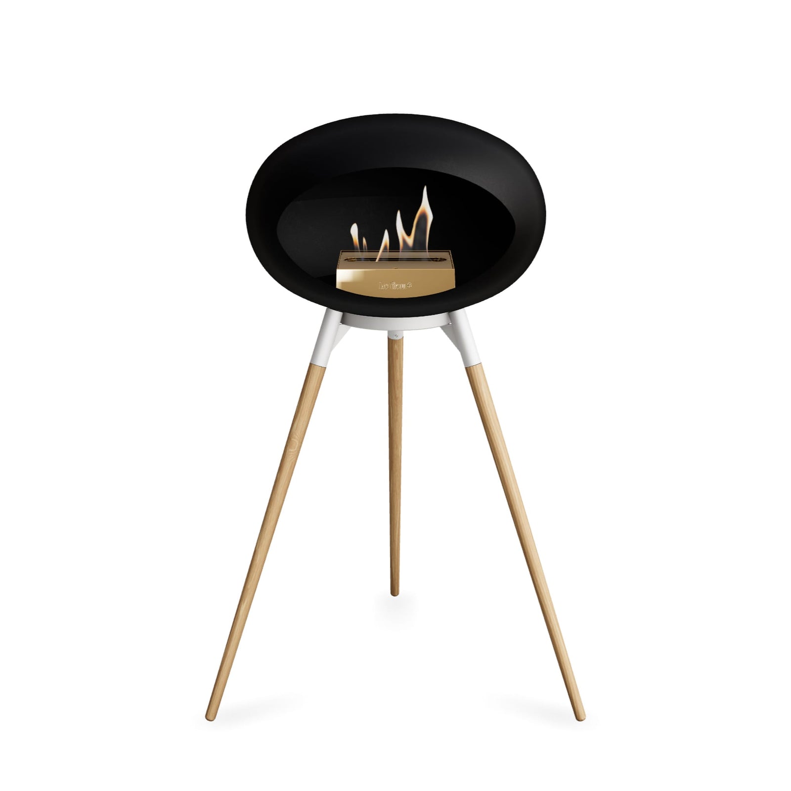 Le Feu Ground High Dome Matte Black Fireplace - BioEthanol Fuel