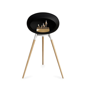 Le Feu Ground High Dome Matte Black Fireplace - BioEthanol Fuel