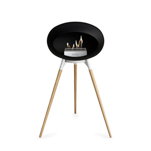 Le Feu Ground High Dome Matte Black Fireplace - BioEthanol Fuel