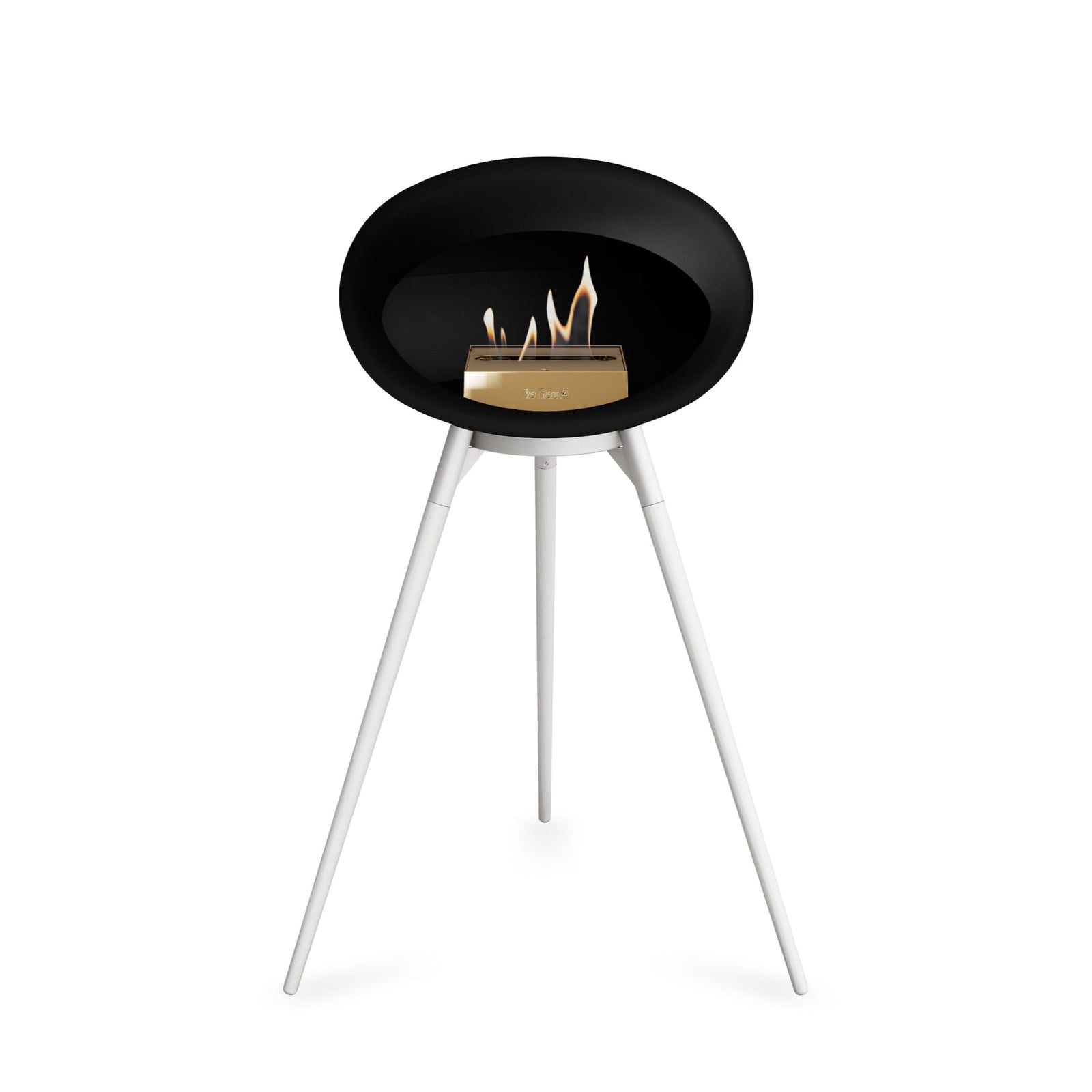 Le Feu Ground High Dome Matte Black Fireplace - BioEthanol Fuel
