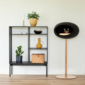 Le Feu Freestanding Matte Black Fireplace - BioEthanol Fuel
