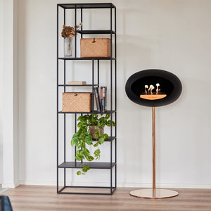 Le Feu Freestanding Matte Black Fireplace - BioEthanol Fuel