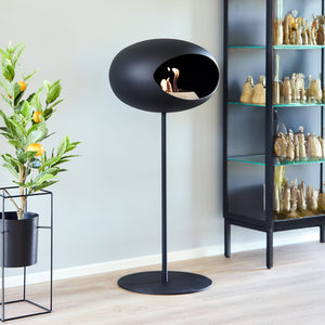 Le Feu Freestanding Matte Black Fireplace - BioEthanol Fuel