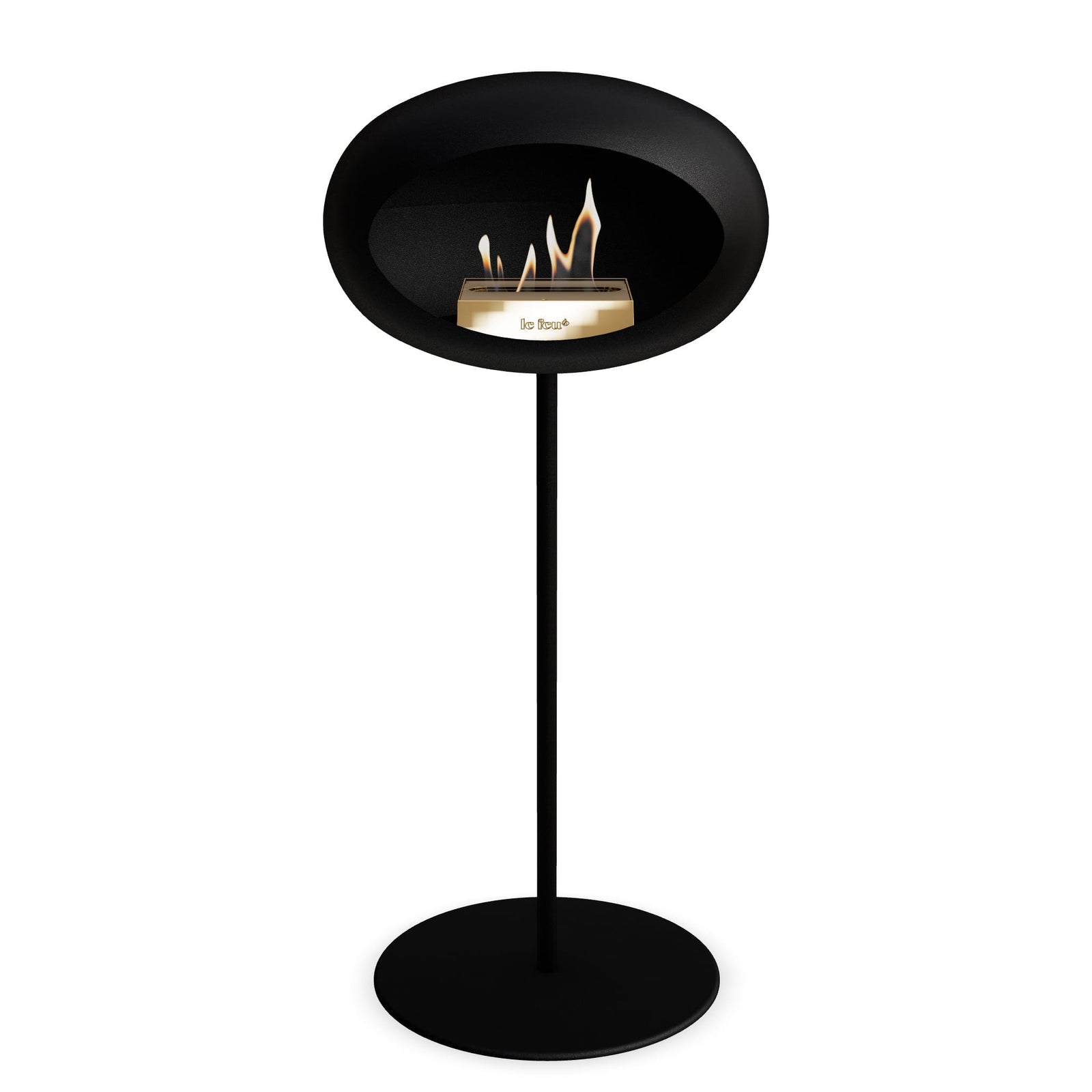 Le Feu Freestanding Matte Black Fireplace - BioEthanol Fuel