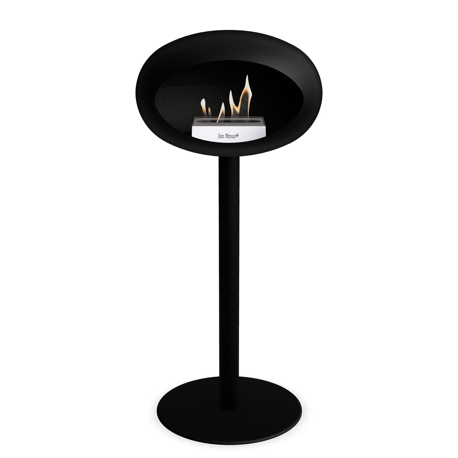 Le Feu Freestanding Matte Black Fireplace - BioEthanol Fuel