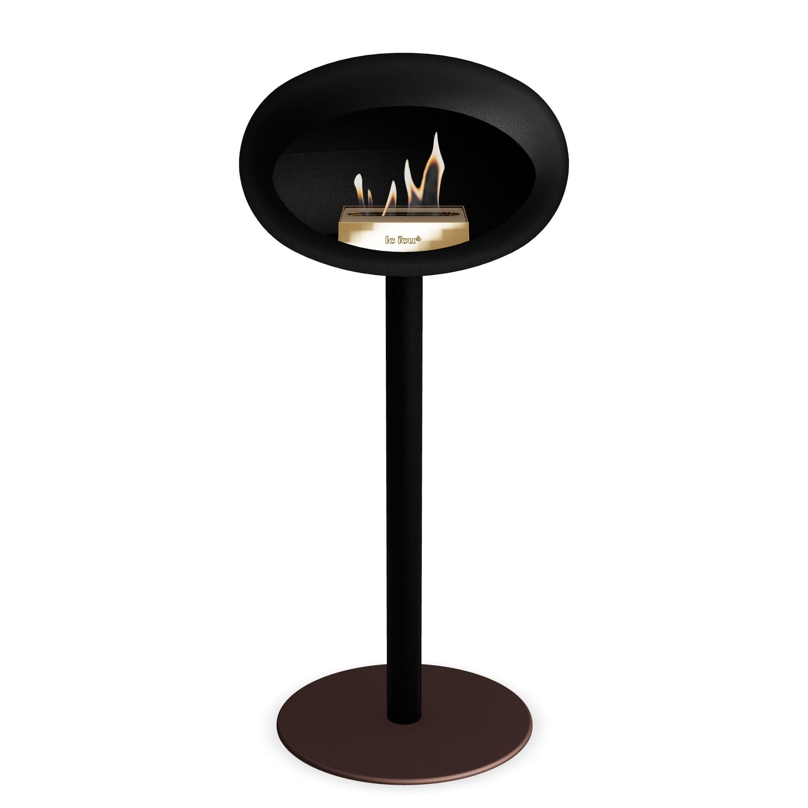 Le Feu Freestanding Matte Black Fireplace - BioEthanol Fuel