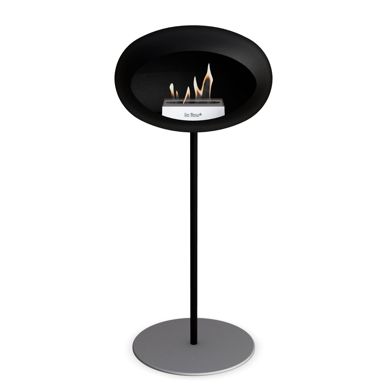 Le Feu Freestanding Matte Black Fireplace - BioEthanol Fuel