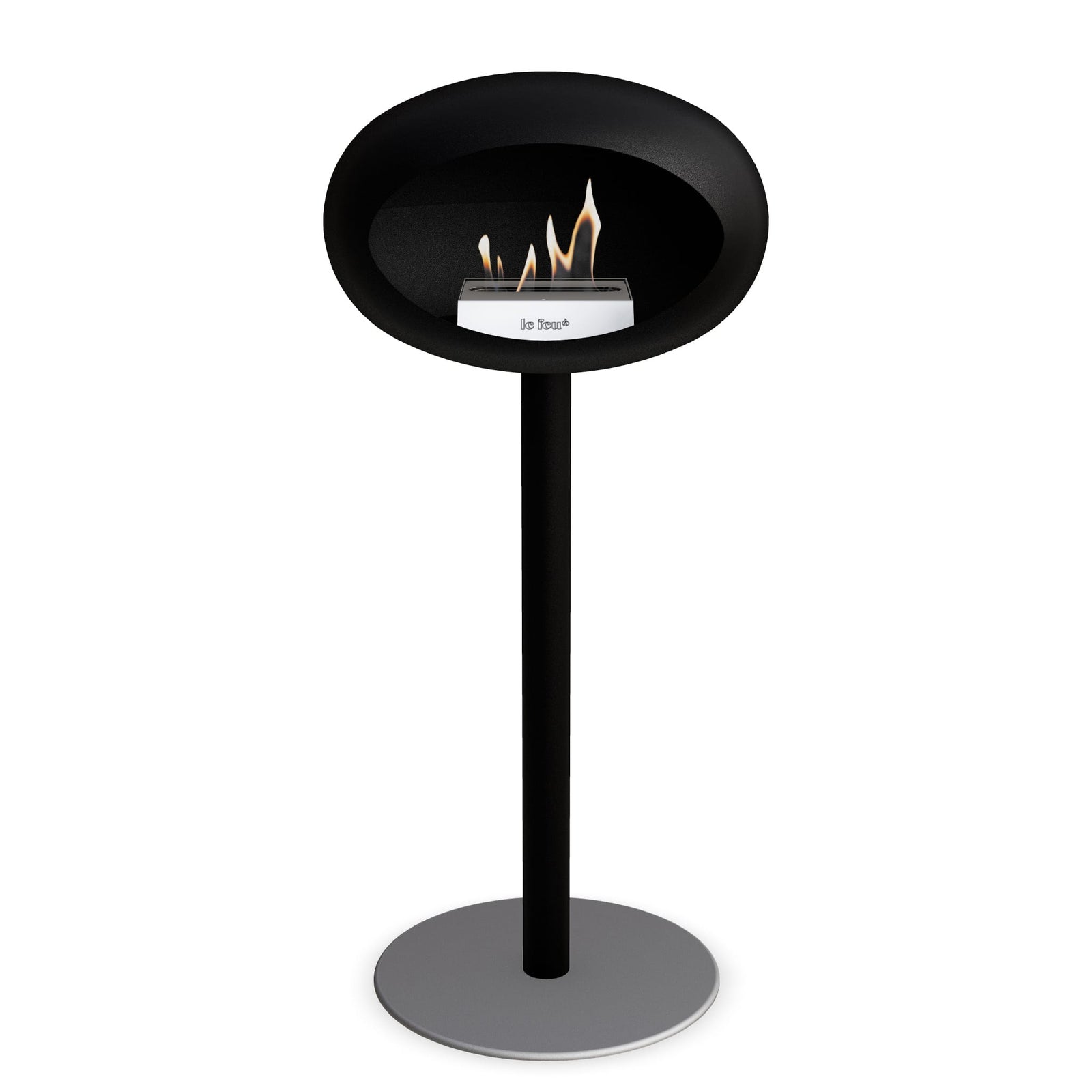 Le Feu Freestanding Matte Black Fireplace - BioEthanol Fuel