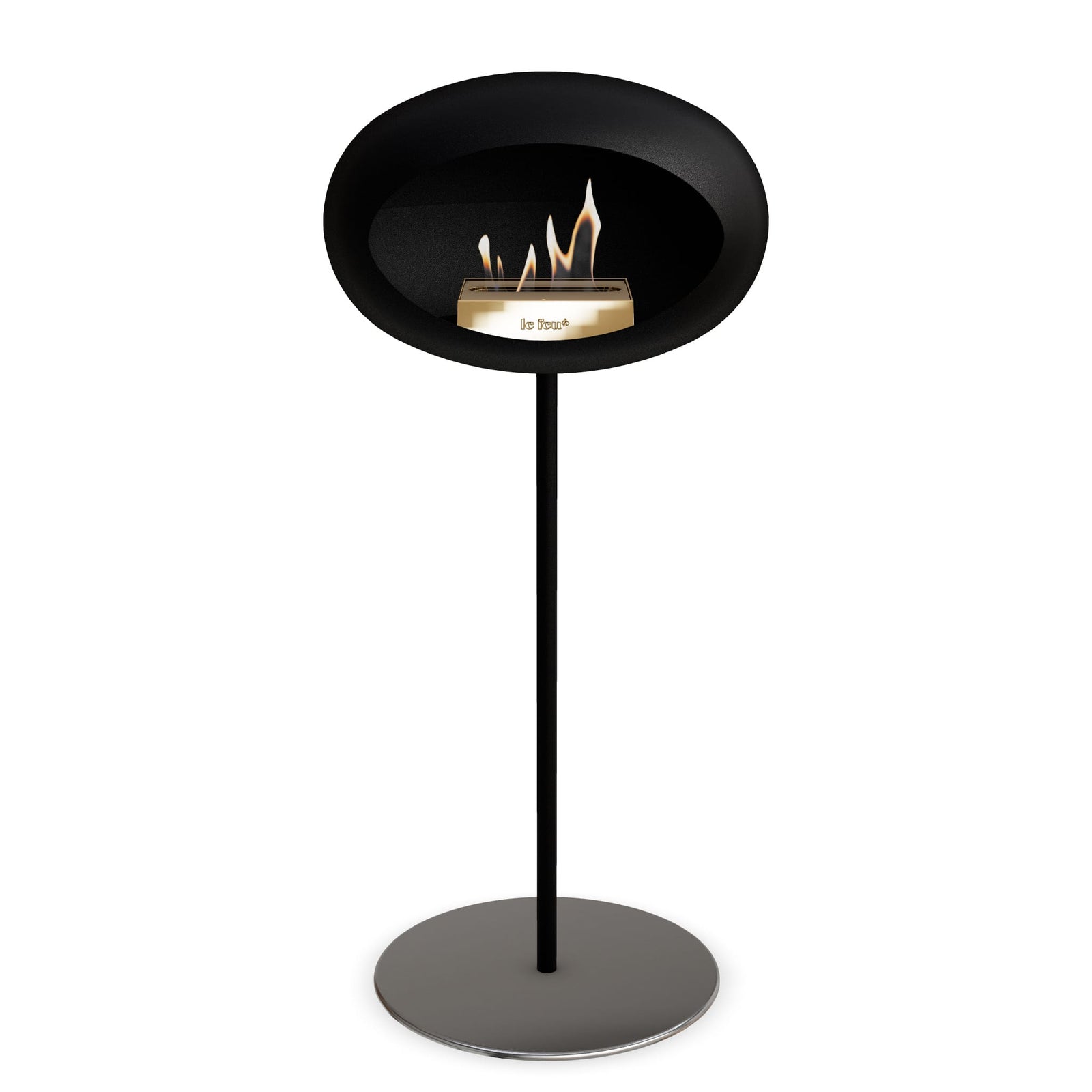 Le Feu Freestanding Matte Black Fireplace - BioEthanol Fuel