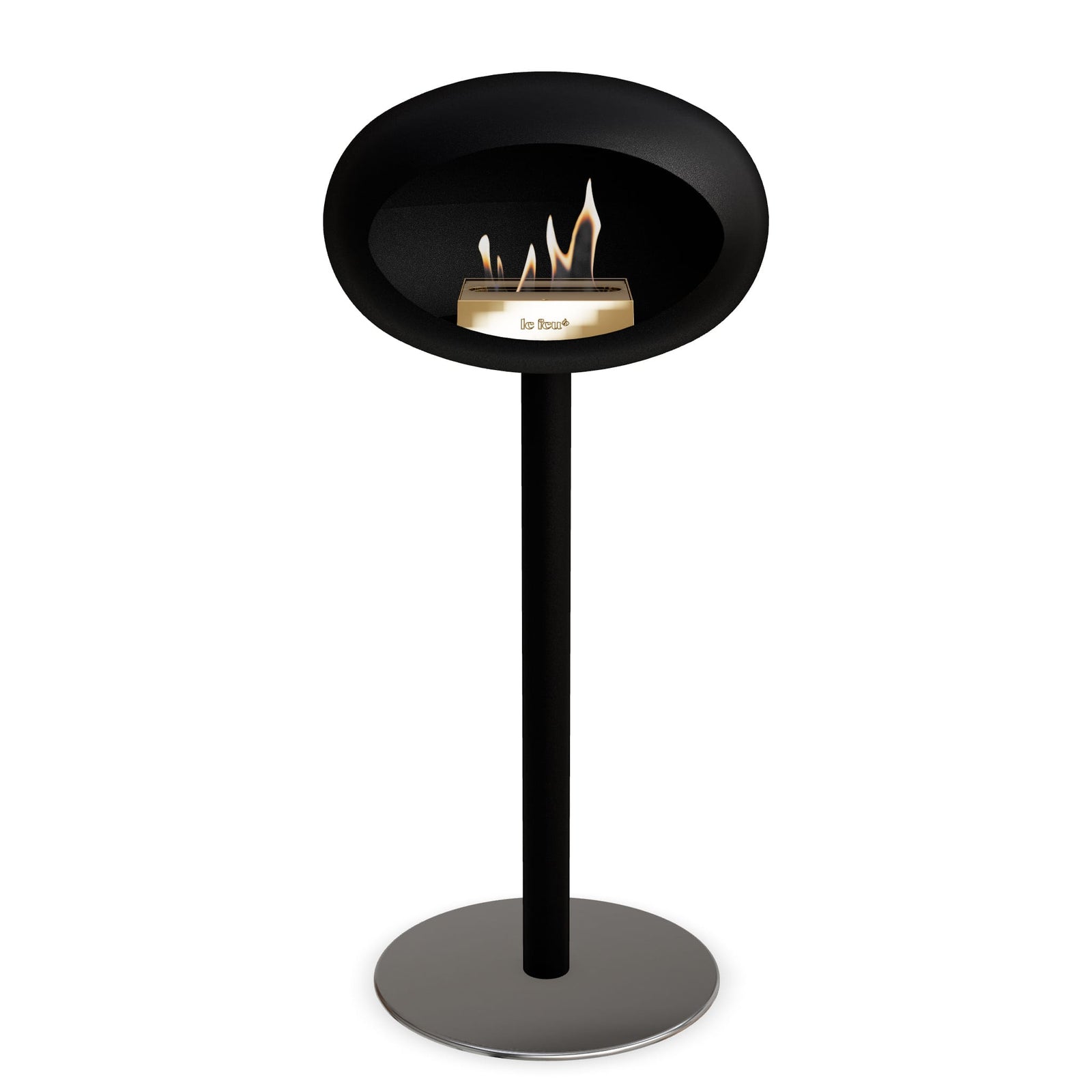 Le Feu Freestanding Matte Black Fireplace - BioEthanol Fuel