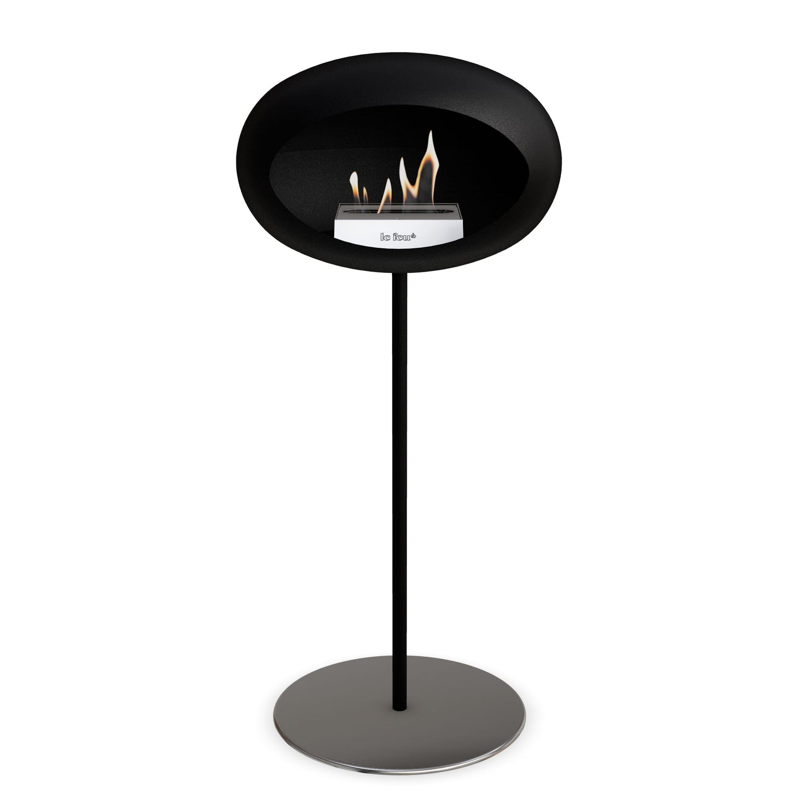 Le Feu Freestanding Matte Black Fireplace - BioEthanol Fuel