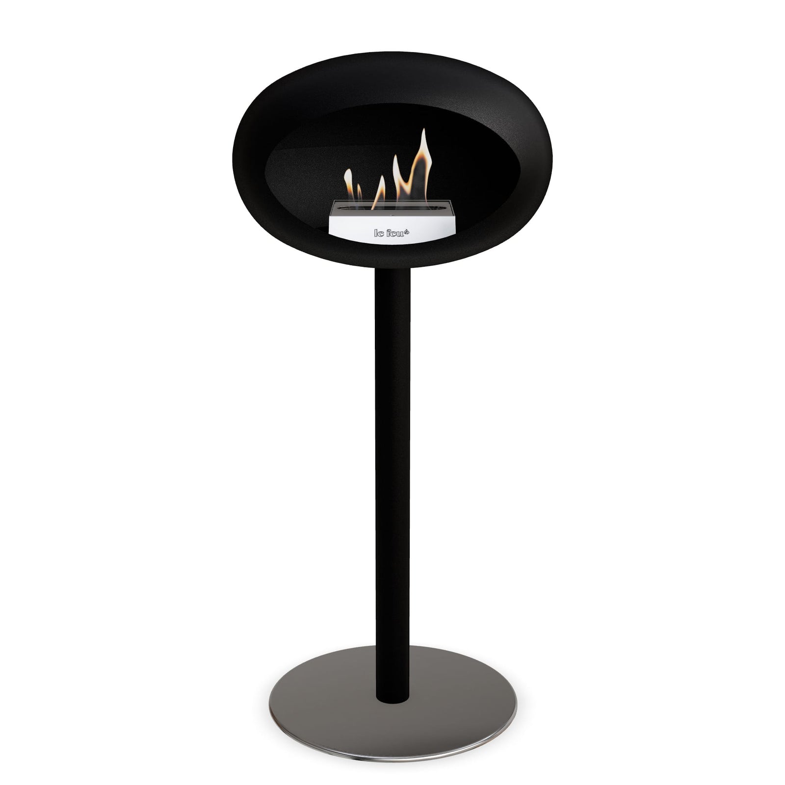 Le Feu Freestanding Matte Black Fireplace - BioEthanol Fuel