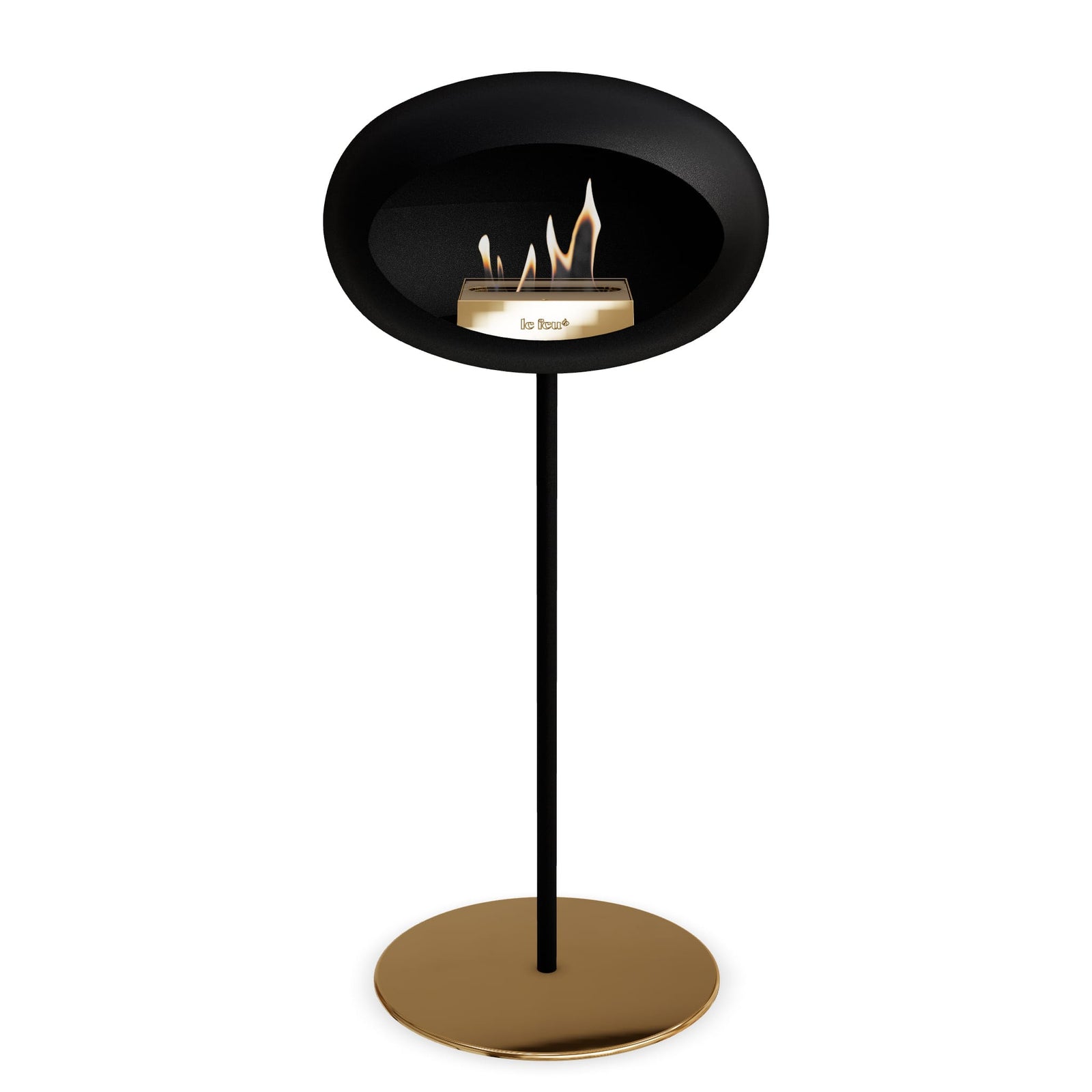 Le Feu Freestanding Matte Black Fireplace - BioEthanol Fuel
