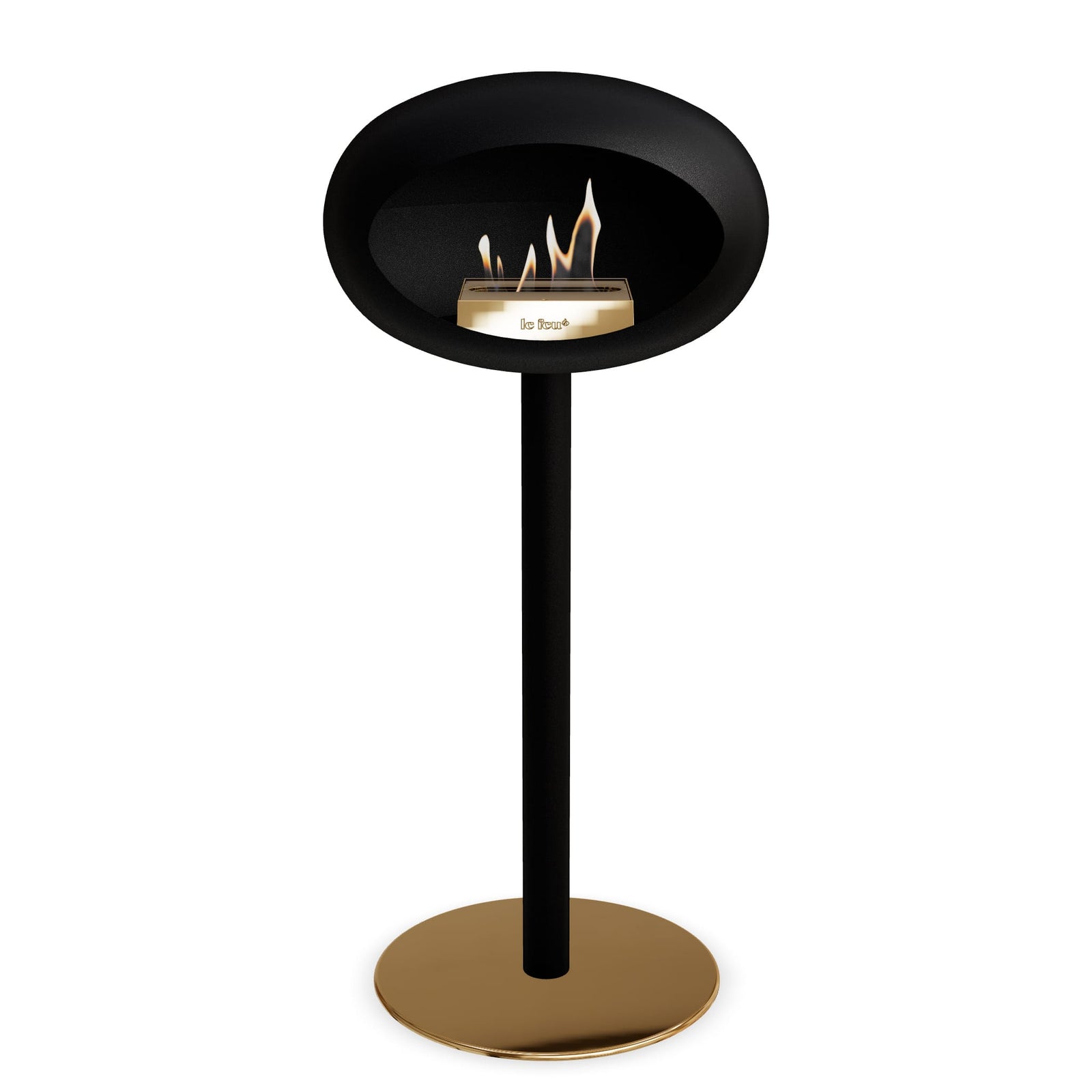 Le Feu Freestanding Matte Black Fireplace - BioEthanol Fuel