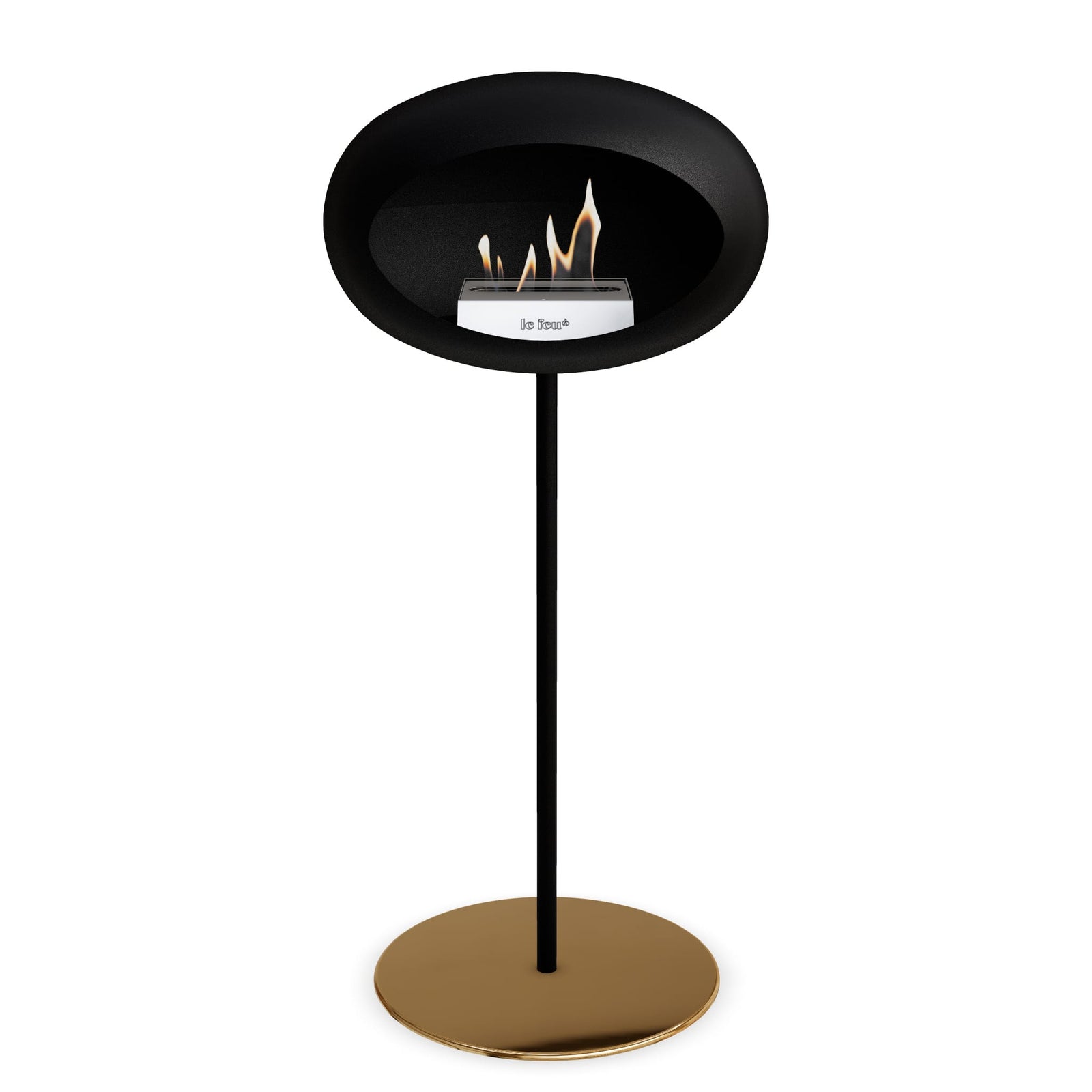 Le Feu Freestanding Matte Black Fireplace - BioEthanol Fuel
