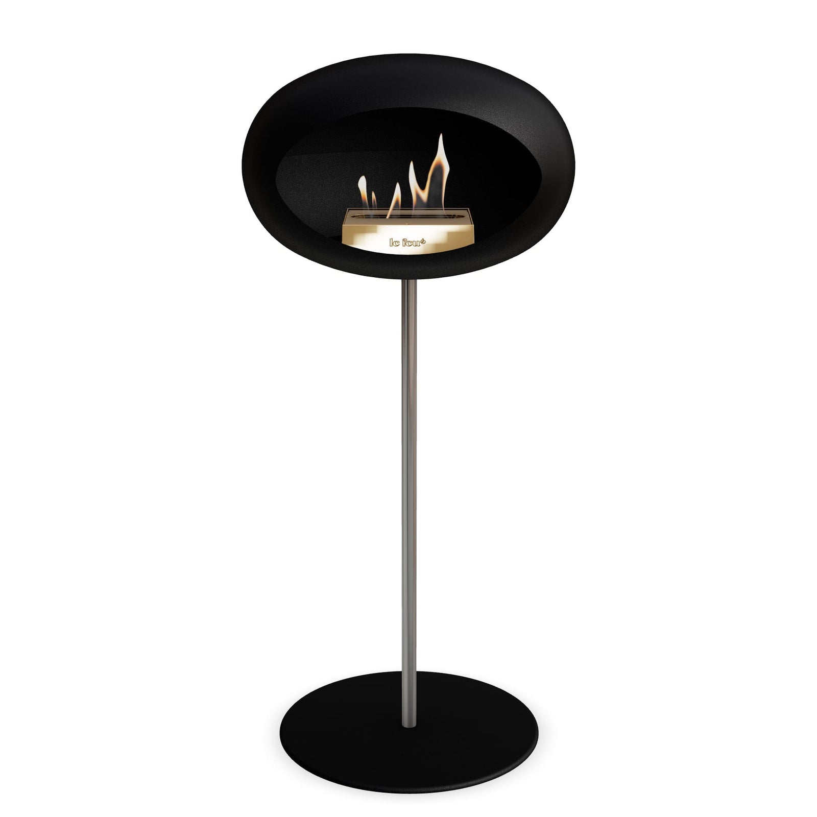 Le Feu Freestanding Matte Black Fireplace - BioEthanol Fuel