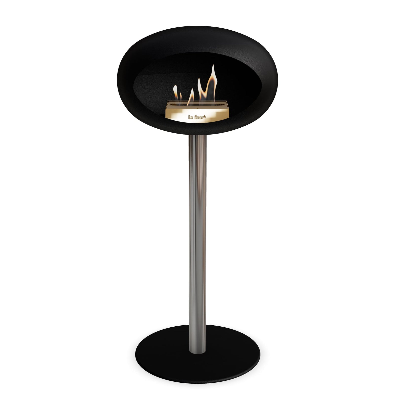 Le Feu Freestanding Matte Black Fireplace - BioEthanol Fuel