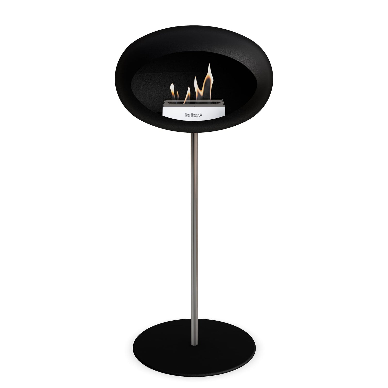 Le Feu Freestanding Matte Black Fireplace - BioEthanol Fuel