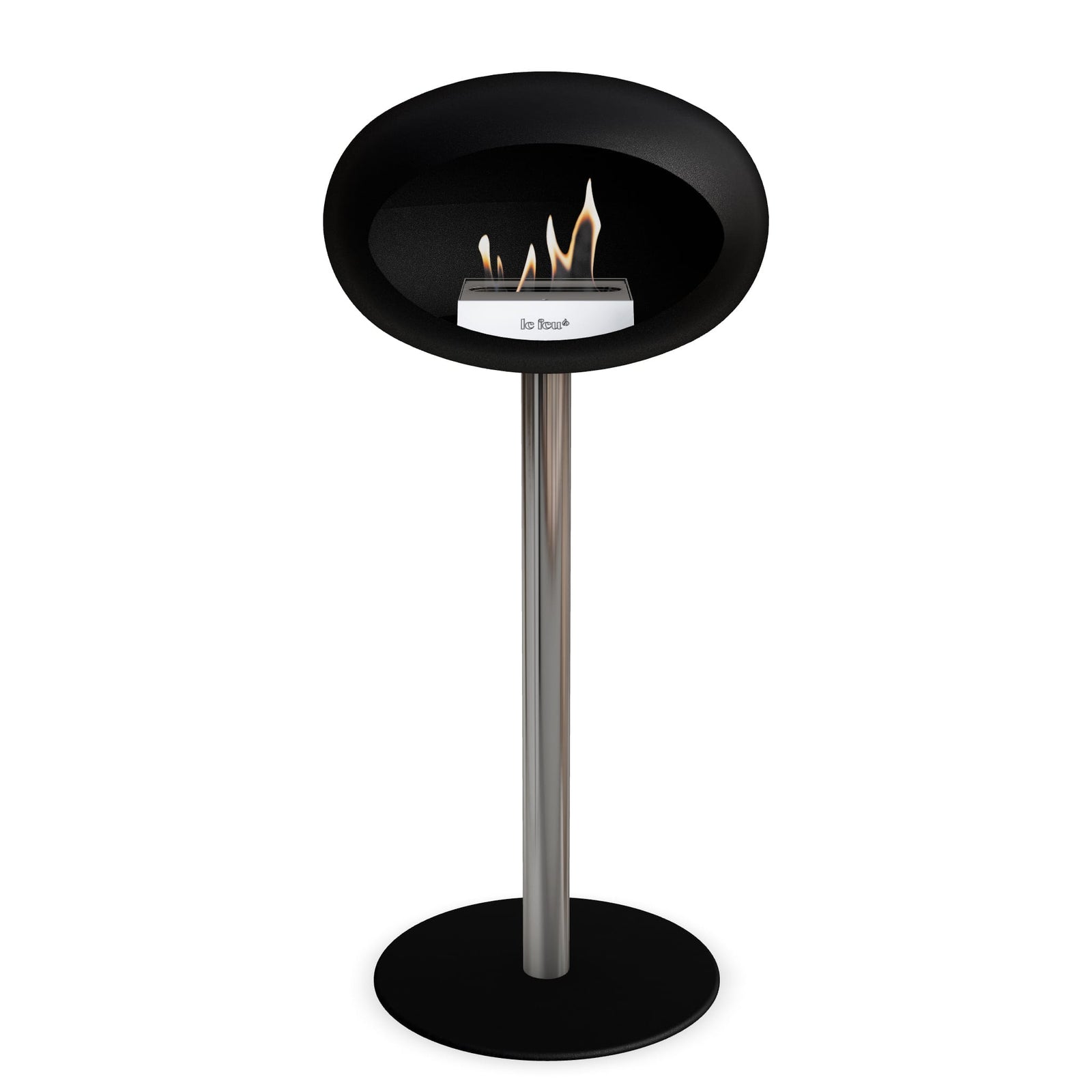 Le Feu Freestanding Matte Black Fireplace - BioEthanol Fuel