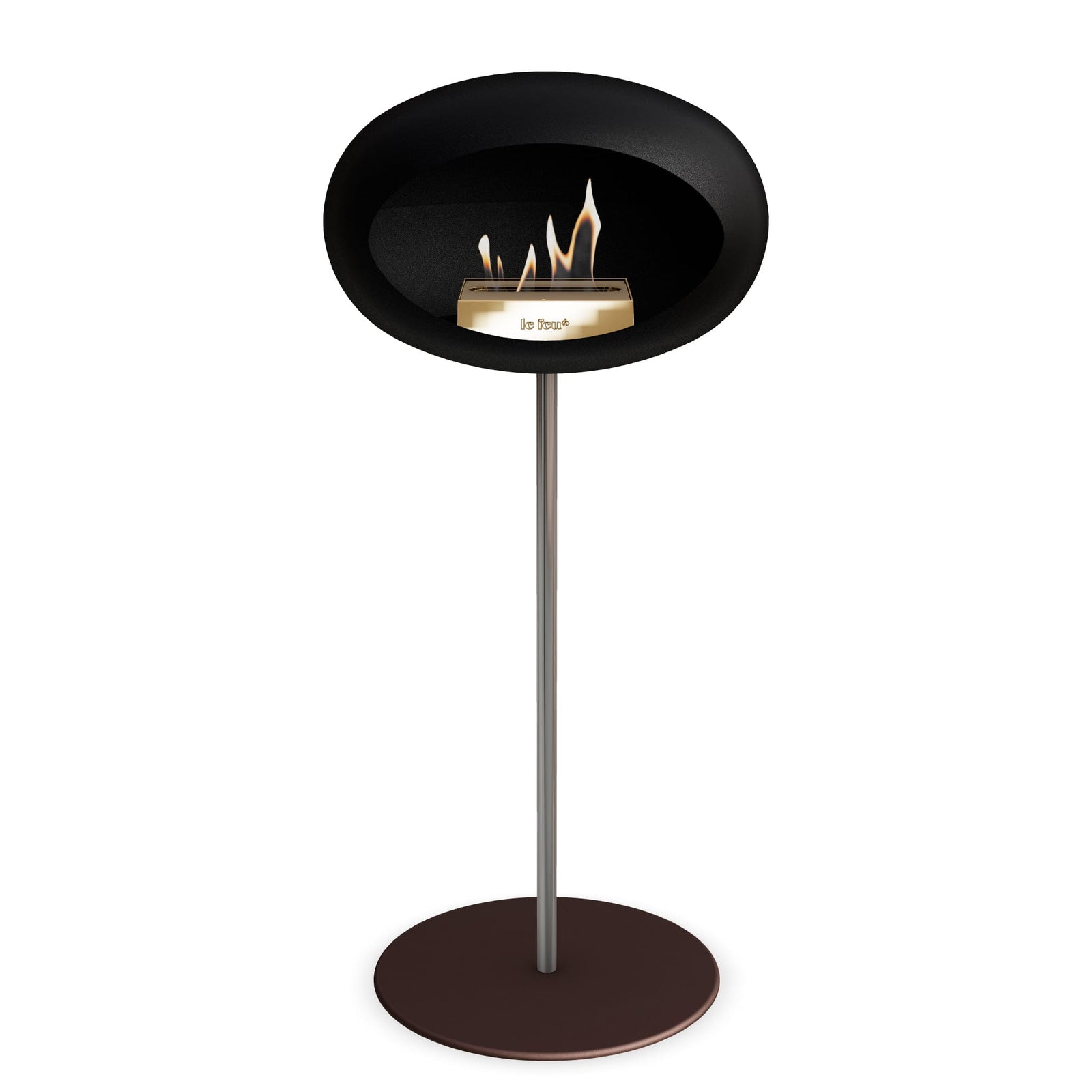 Le Feu Freestanding Matte Black Fireplace - BioEthanol Fuel