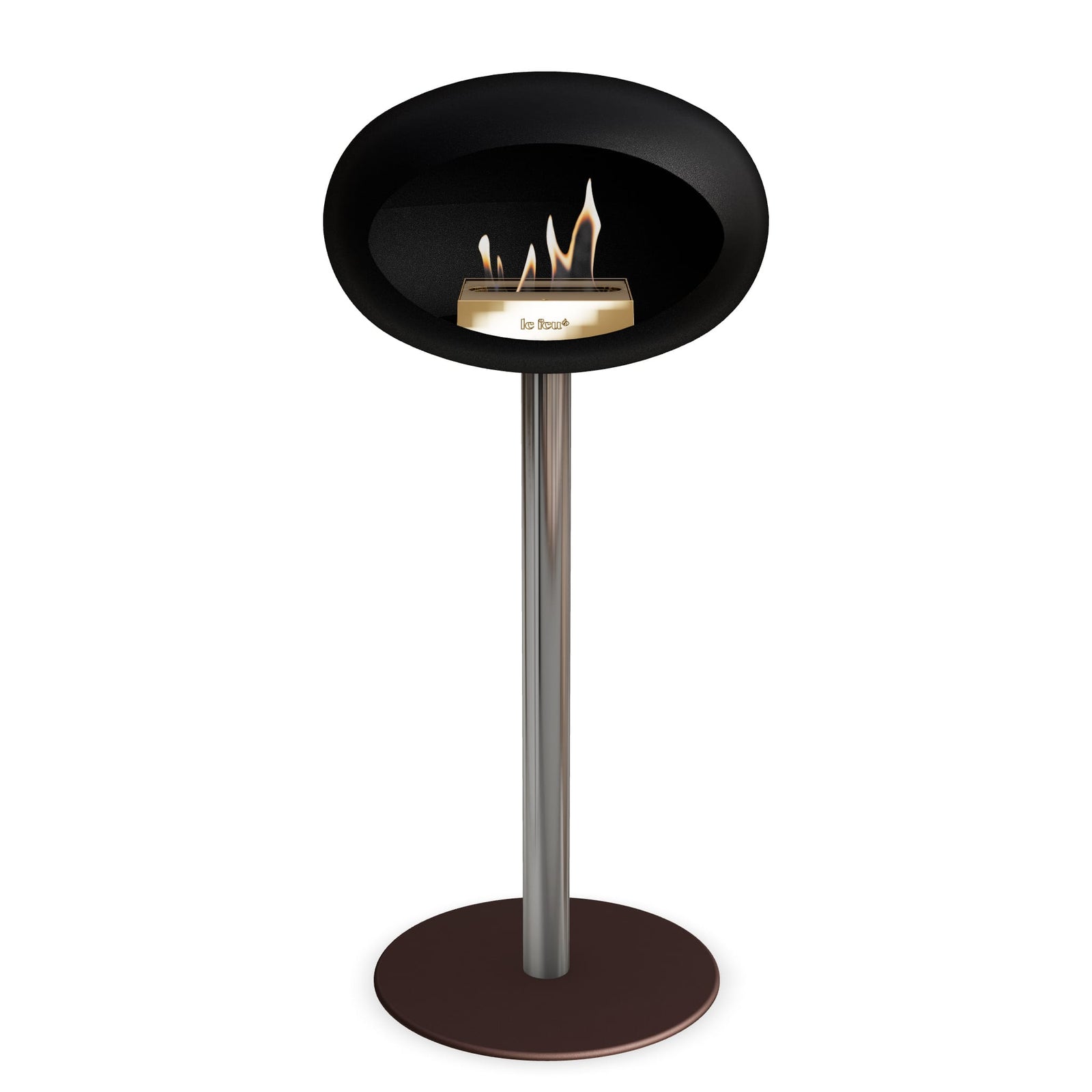 Le Feu Freestanding Matte Black Fireplace - BioEthanol Fuel