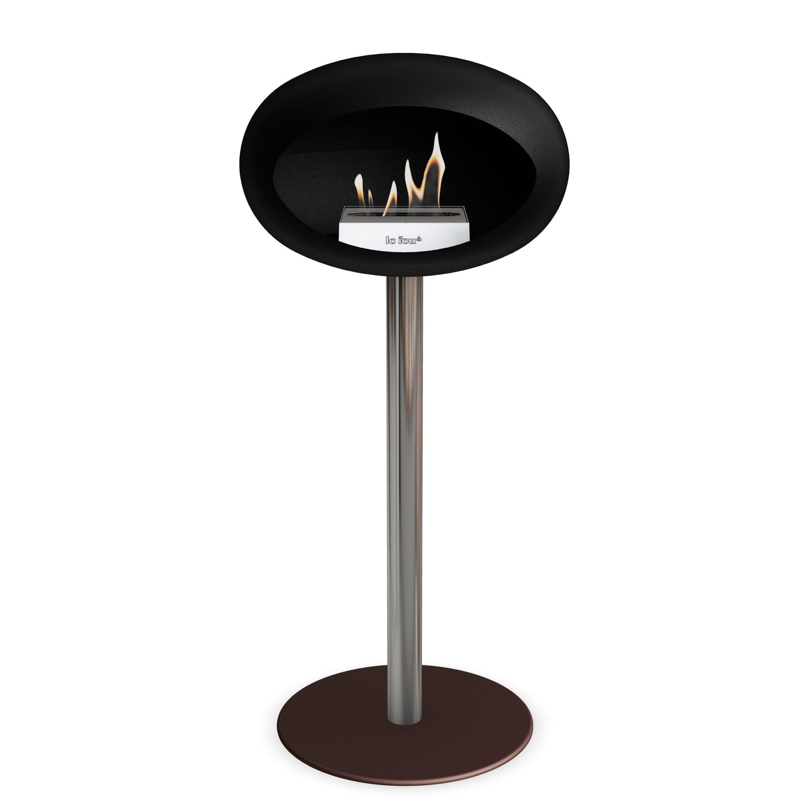 Le Feu Freestanding Matte Black Fireplace - BioEthanol Fuel