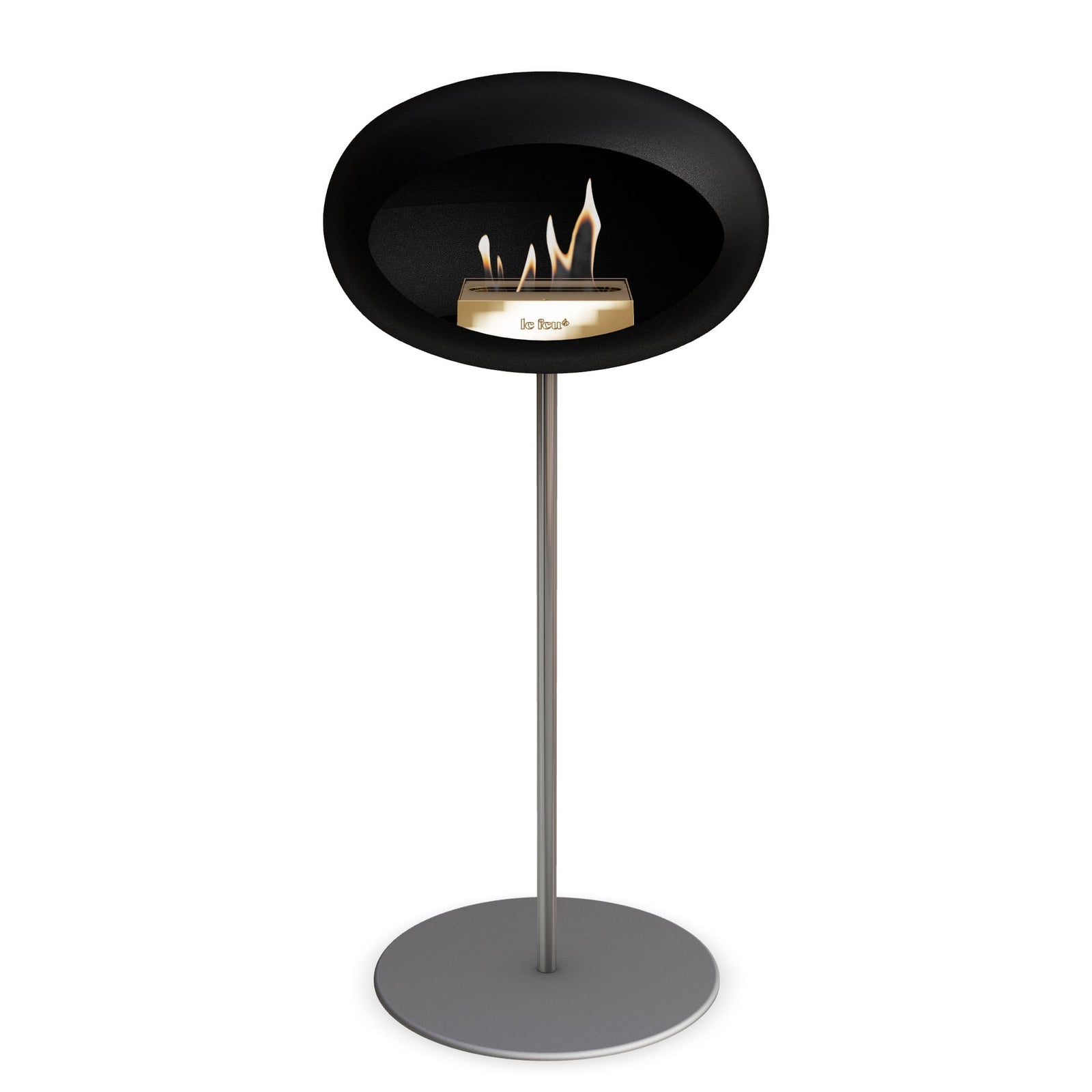 Le Feu Freestanding Matte Black Fireplace - BioEthanol Fuel