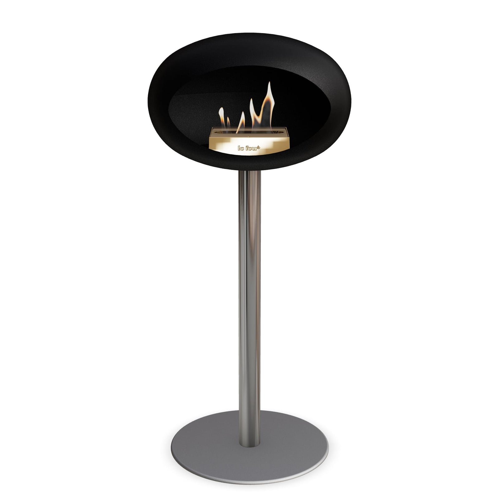 Le Feu Freestanding Matte Black Fireplace - BioEthanol Fuel