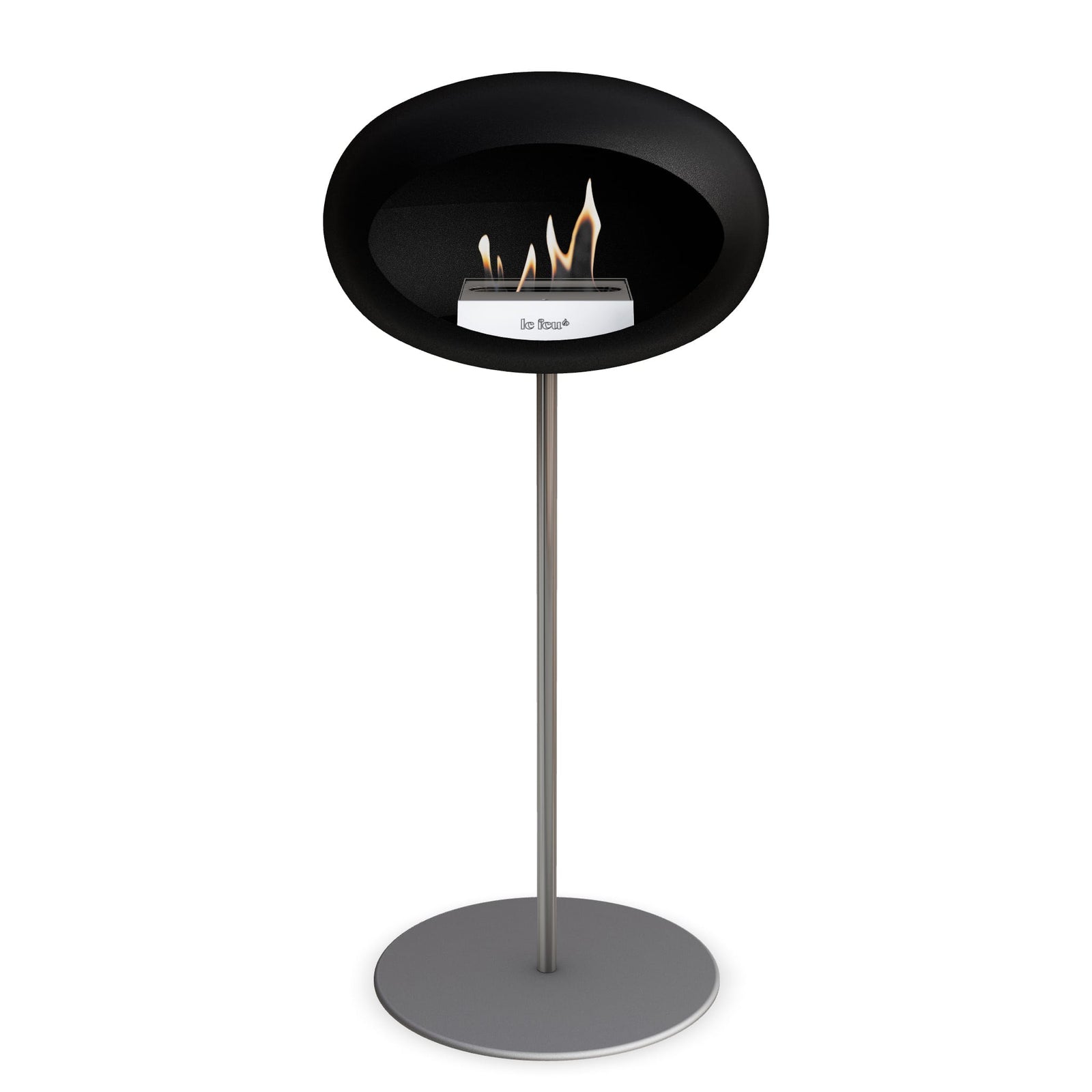 Le Feu Freestanding Matte Black Fireplace - BioEthanol Fuel